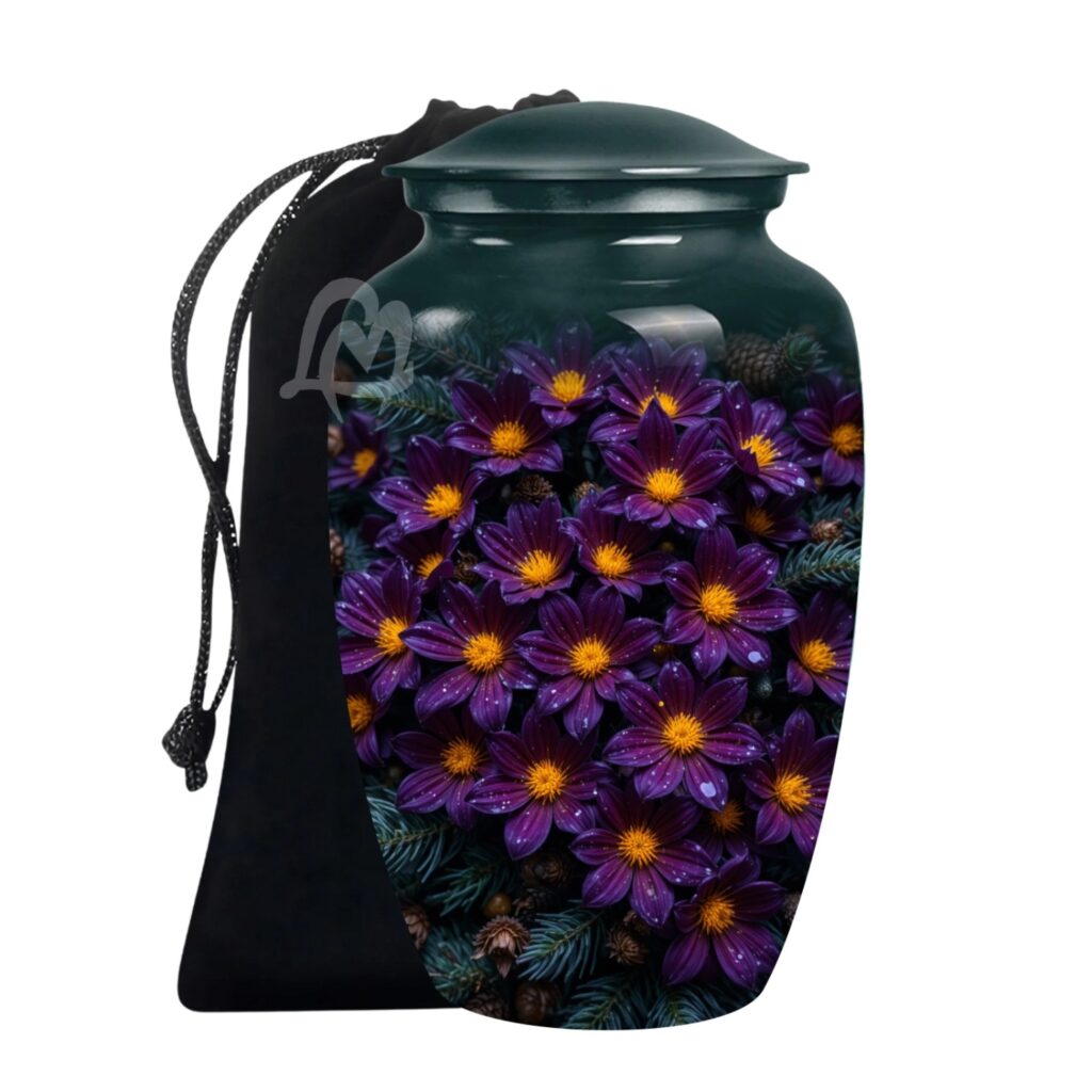 Colorful Flowers Urns for Human Ashes, Burial Urn for Adult, Cremation Urn Memorial Human Ashes