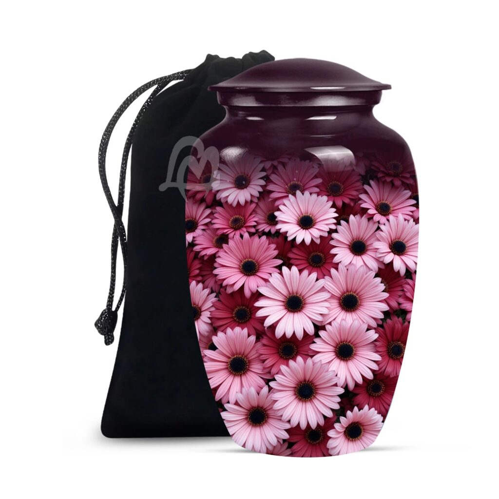 Colorful Flowers Urns for Human Ashes, Burial Urn for Adult, Cremation Urn Memorial Human Ashes