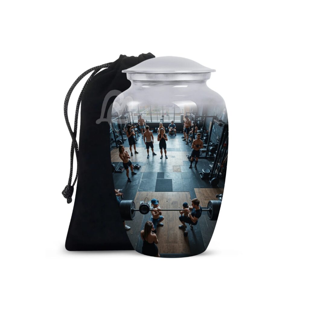 Gym Modern Memorial Cremation Urn for Ashes for Women with - 200 cu in Funeral Urns for Men and Women,