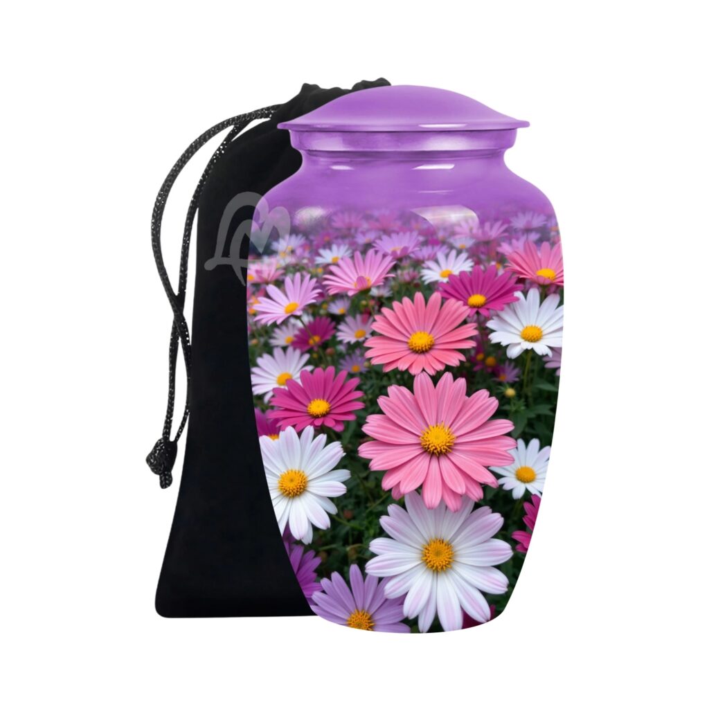 Colorful Flowers Urns for Human Ashes, Burial Urn for Adult, Cremation Urn Memorial Human Ashes