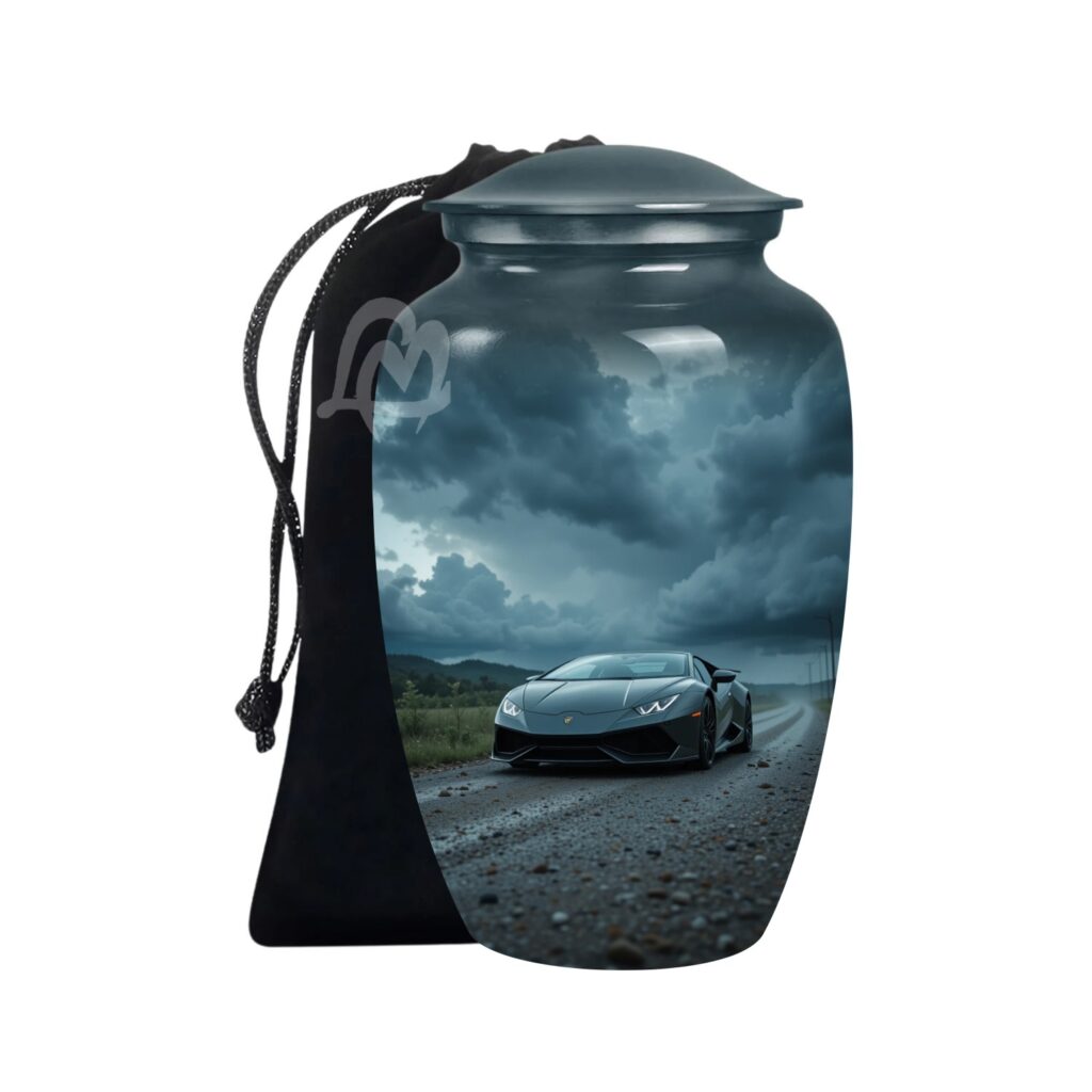 Car Cremation Urns for Human Ashes - Display Burial Urn at Home - Include Velvet Bag