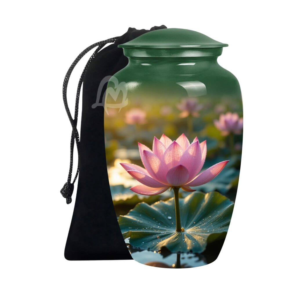 Lotus Urn for Human Ashes – Adult Funeral Urn Handcrafted