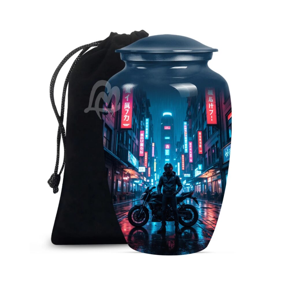 Bike Cremation Urn for Adult Human Ashes - Large Handcrafted Funeral Memorial