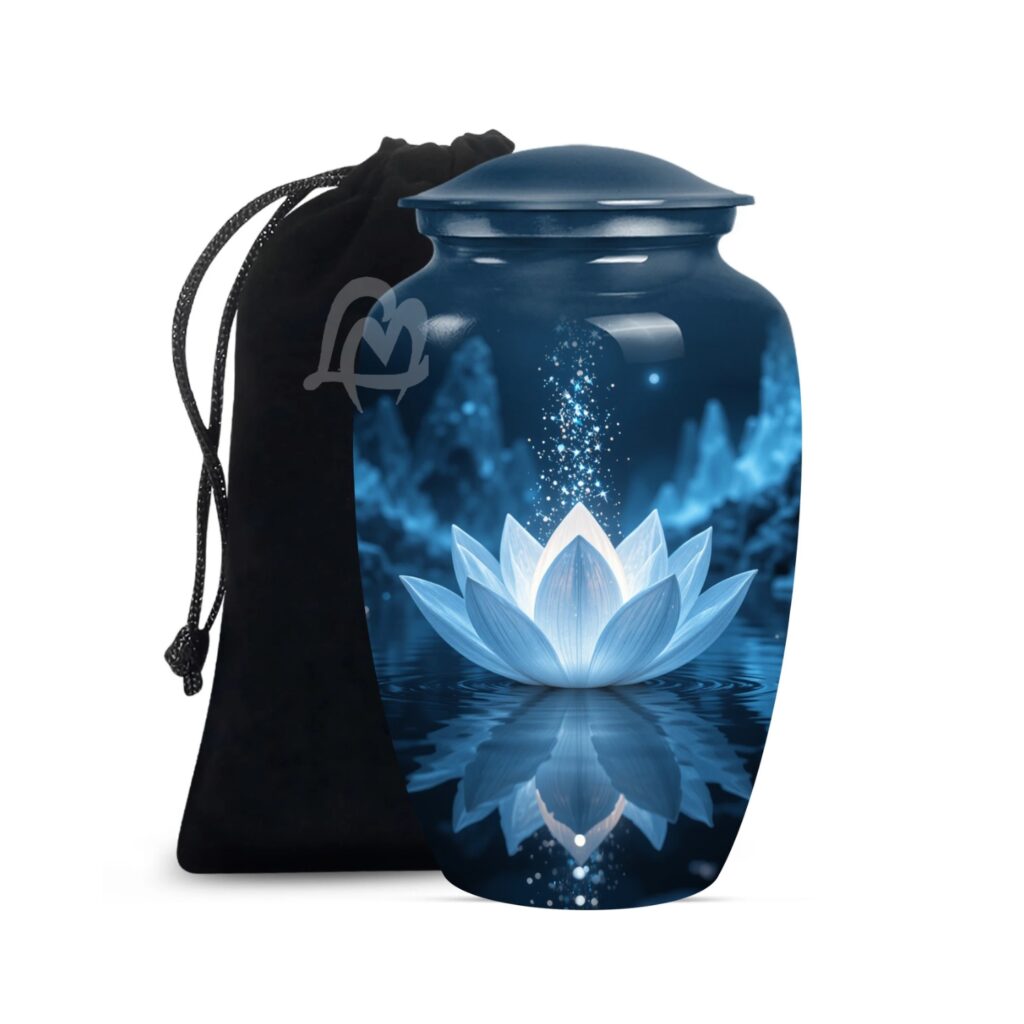 Lotus Cremation Urn for Human Ashes – Adult Funeral Urn Handcrafted
