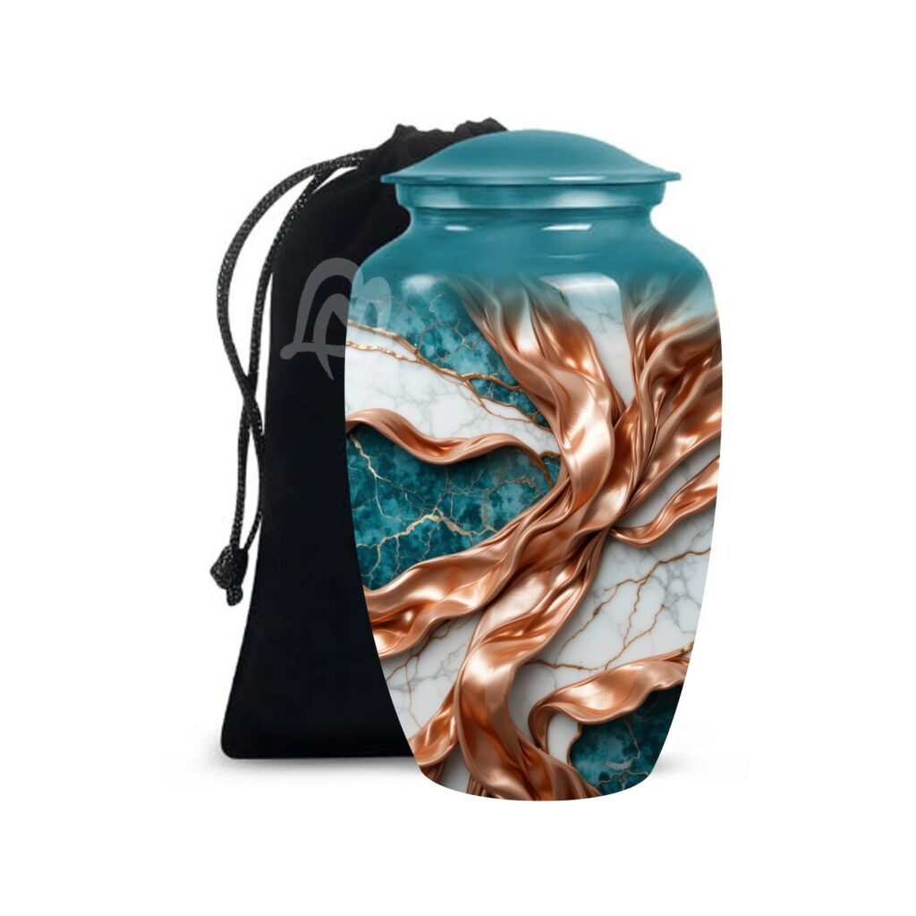 Decorative Modern Urn, Funeral Urns for Mom – Peaceful Marble Design Urns for Ashes.