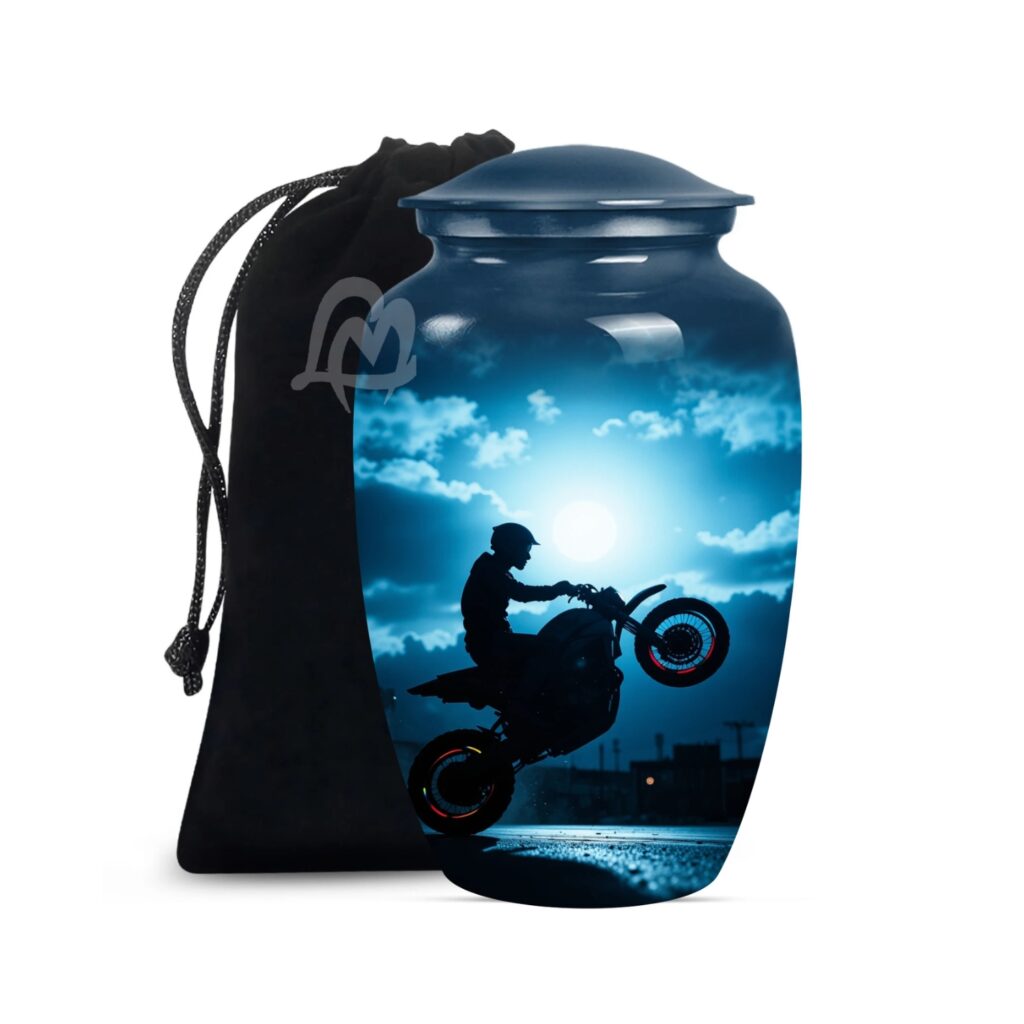 Bike Cremation Urn for Adult Human Ashes - Large Handcrafted Funeral Memorial