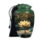 Lotus Cremation Urn for Human Ashes – Adult Funeral Urn Handcrafted