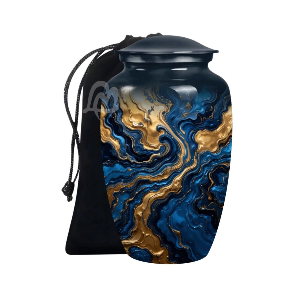 Marble Abstract Cremation Urns for Human Ashes – Metal Urns for Adults
