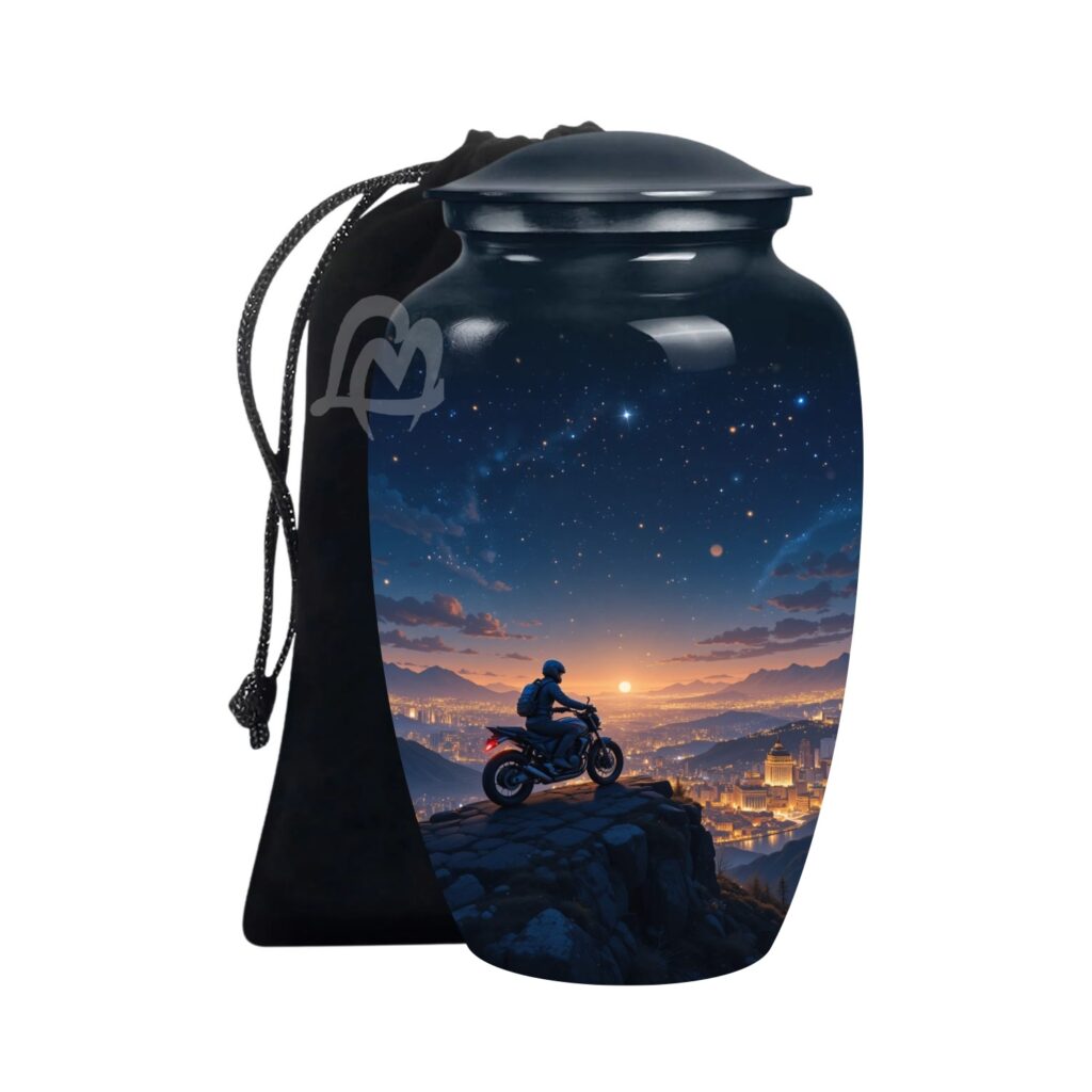 Bike Cremation Urn for Adult Human Ashes - Large Handcrafted Funeral Memorial