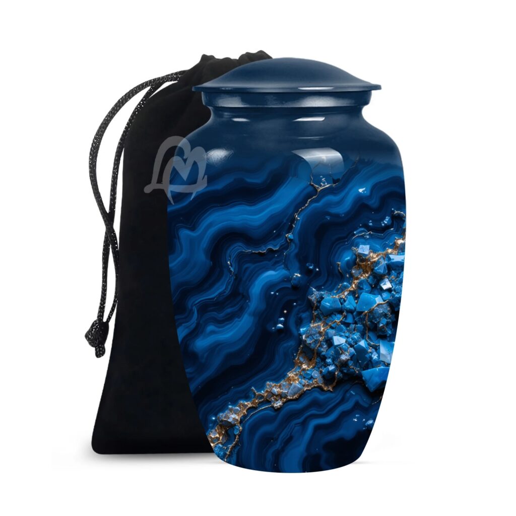 Decorative Modern Urn, Funeral Urns for Mom – Peaceful Marble Design Urns for Ashes.