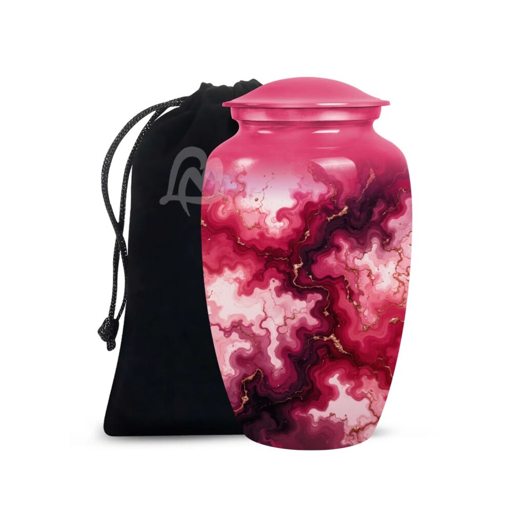 Decorative Modern Urn, Funeral Urns for Mom – Peaceful Marble Design Urns for Ashes.