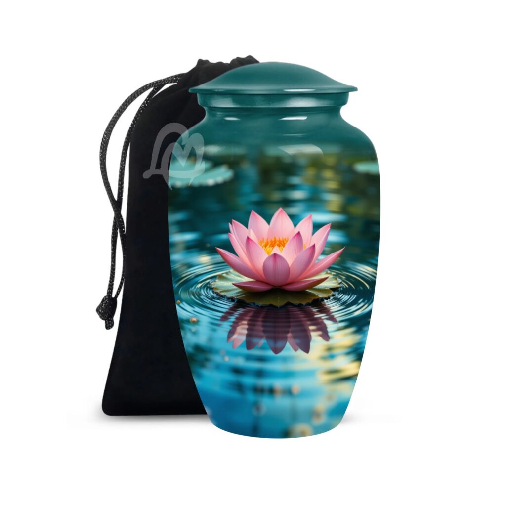 Lotus Cremation Urn for Human Ashes – Adult Funeral Urn Handcrafted