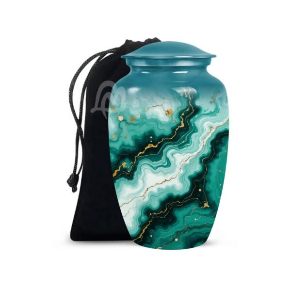 Marble Abstract Cremation Urns for Human Ashes – Metal Urns for Adults