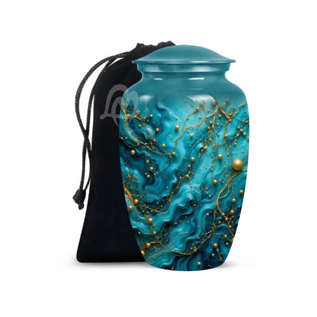 Decorative Modern Urn, Funeral Urns for Mom – Peaceful Marble Design Urns for Ashes.