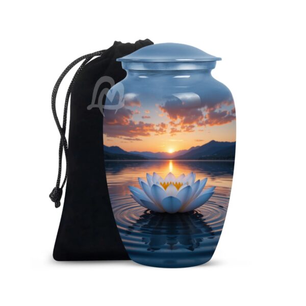 Lotus Cremation Urn for Human Ashes – Adult Funeral Urn Handcrafted