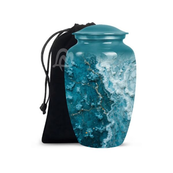 Decorative Modern Urn, Funeral Urns for Mom – Peaceful Marble Design Urns for Ashes.