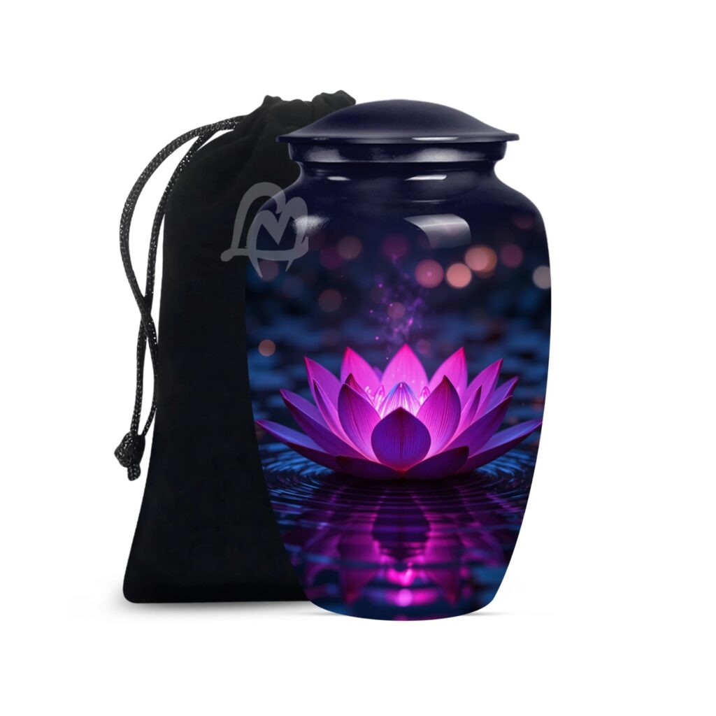 Lotus Cremation Urn for Human Ashes – Adult Funeral Urn Handcrafted