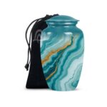 Decorative Modern Urn, Funeral Urns for Mom – Peaceful Marble Design Urns for Ashes