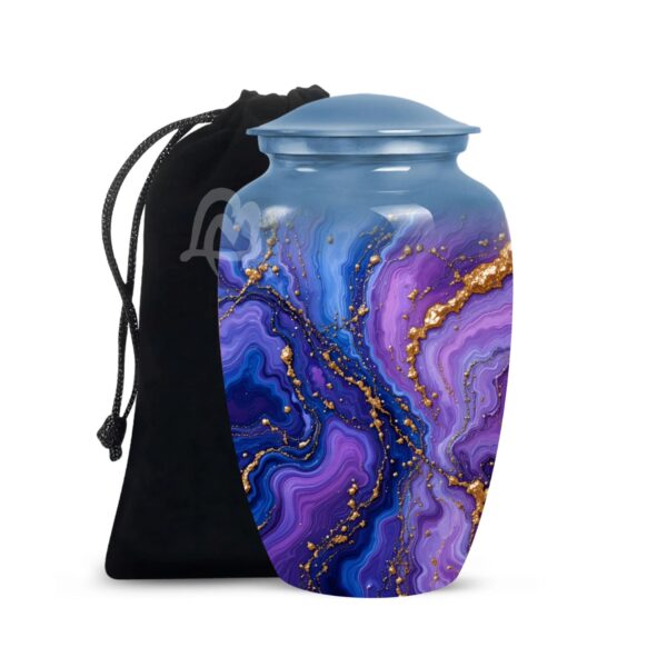 Decorative Modern Urn, Funeral Urns for Mom – Peaceful Marble Design Urns for Ashes.