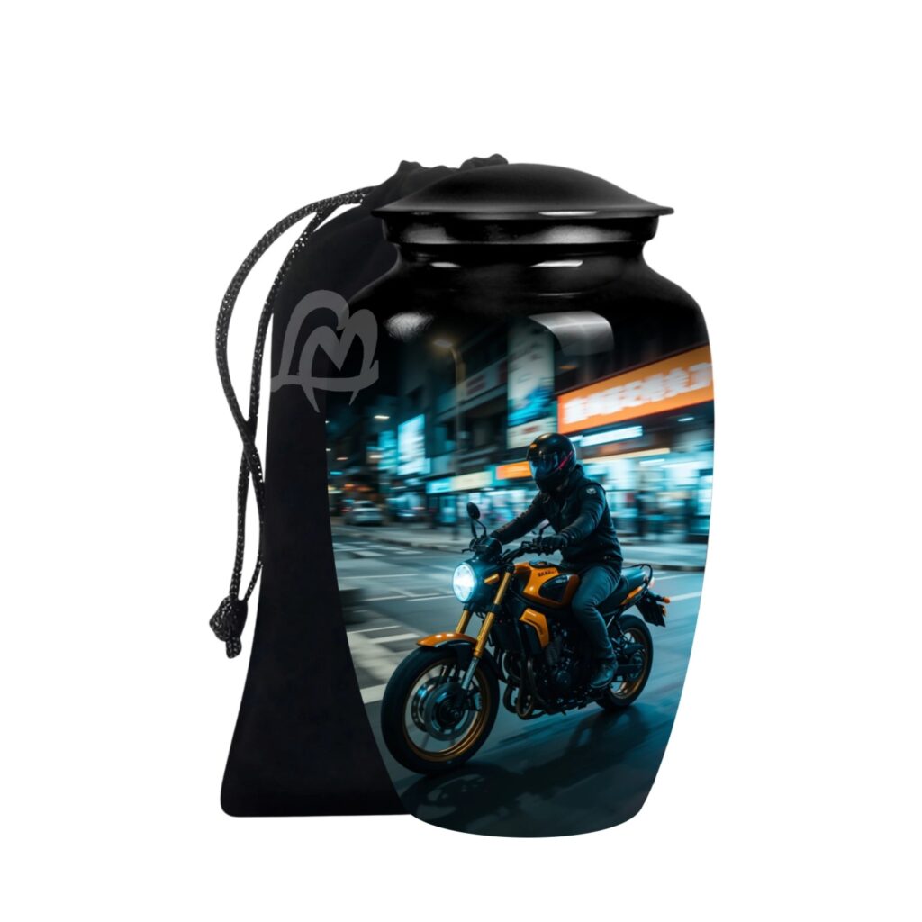Bike Cremation Urn for Adult Human Ashes - Large Handcrafted Funeral Memorial