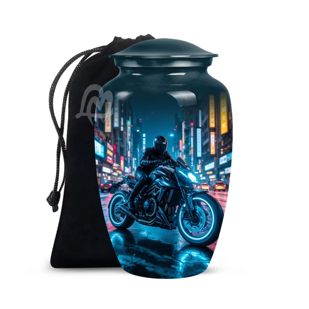 Bike Cremation Urn for Adult Human Ashes - Large Handcrafted Funeral Memorial