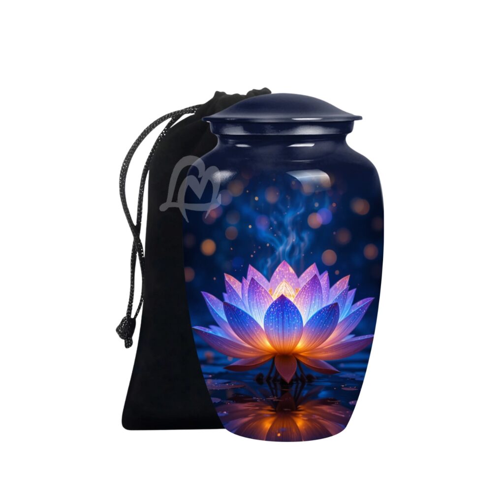Lotus Cremation Urn for Human Ashes – Adult Funeral Urn Handcrafted