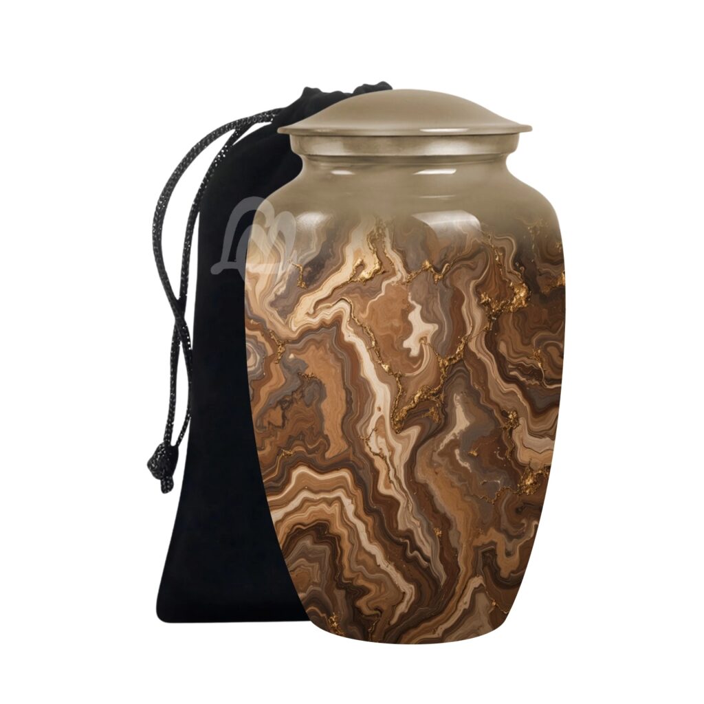 Marble Abstract Cremation Urns for Human Ashes – Metal Urns for Adults