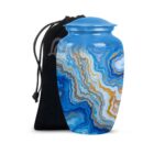 Decorative Modern Urn, Funeral Urns for Mom – Peaceful Marble Design Urns for Ashes.