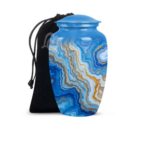 Decorative Modern Urn, Funeral Urns for Mom – Peaceful Marble Design Urns for Ashes.