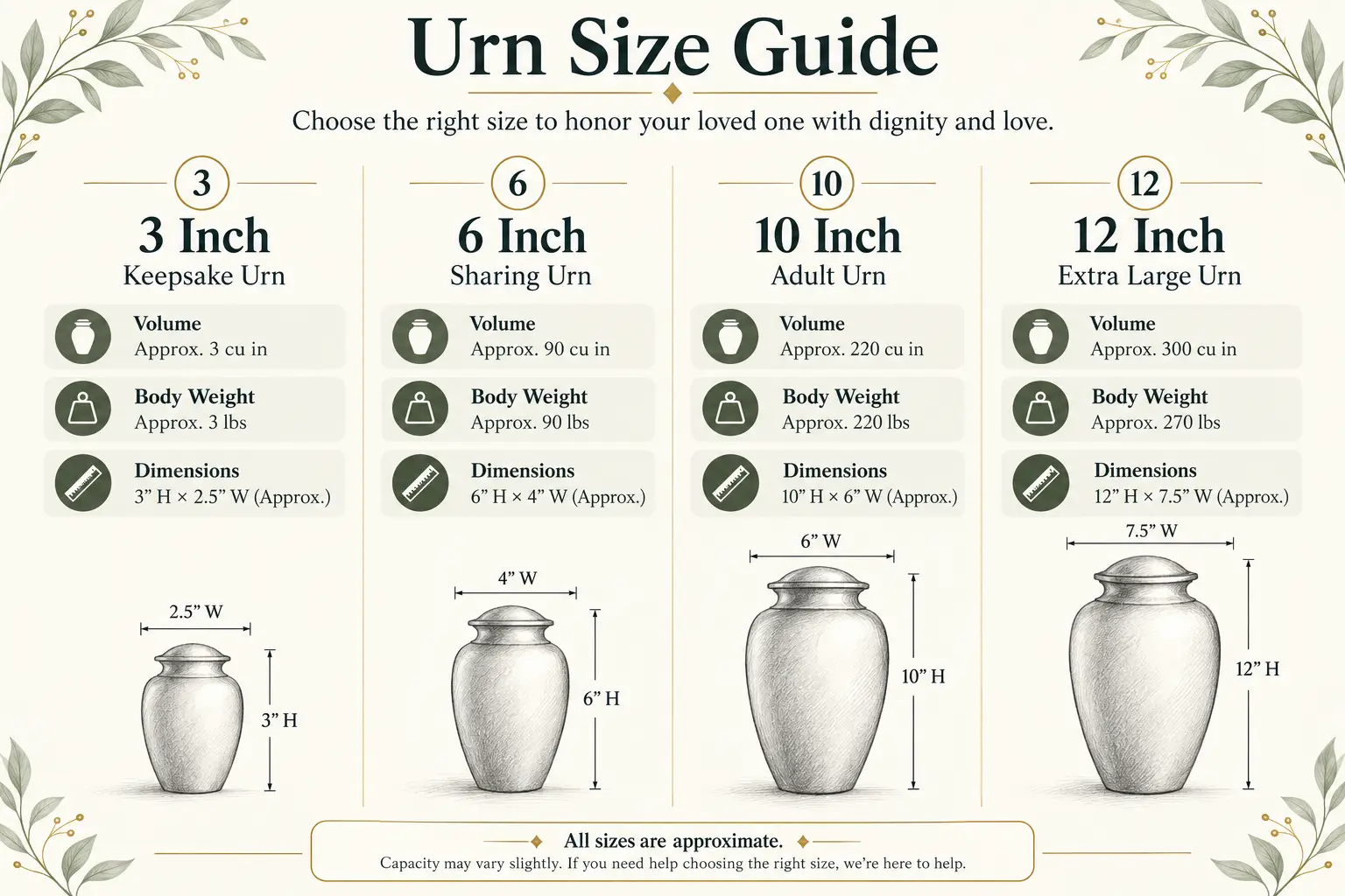 Urn Size Guide